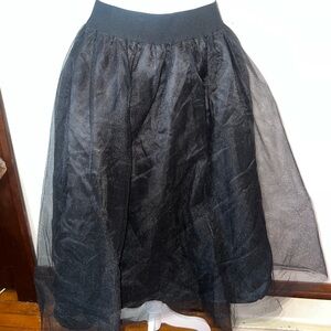 Elegant Black Tulle Skirt